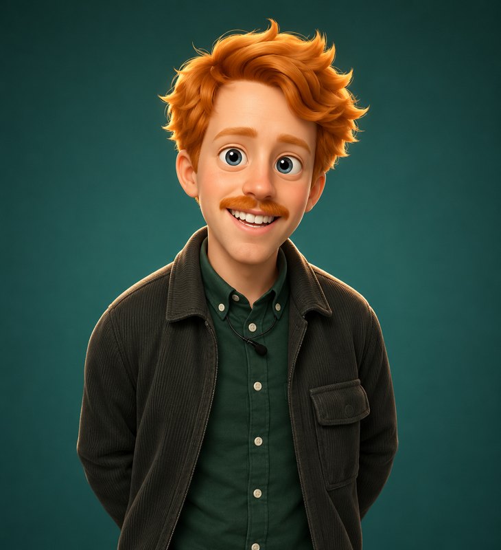 Efter: glansig 3D-figur i Pixar-stil